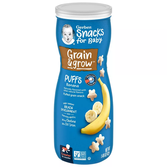 거버 Gerber  Snacks for Baby Banana Puffs - 1.48oz x 6개