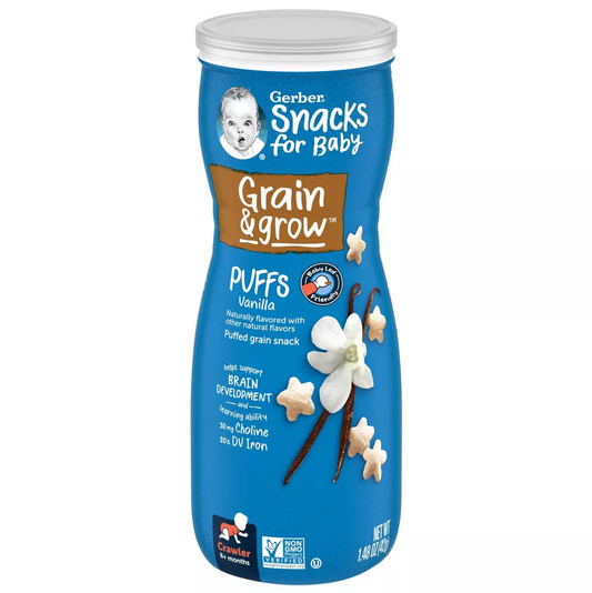 거버 Gerber Puffs Vanilla Cereal Baby Snacks- 1.48oz x 6개