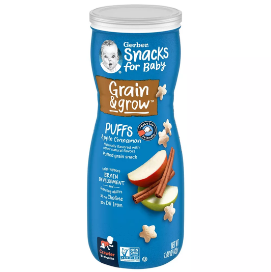 거버 Gerber Puffs Apple Cinnamon Cereal Baby Snack- 1.48oz x 6개