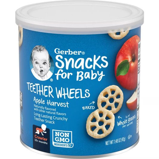 거버 Gerber Teether Wheels Apple Harvest Baby Snacks - 1.48oz X 6통